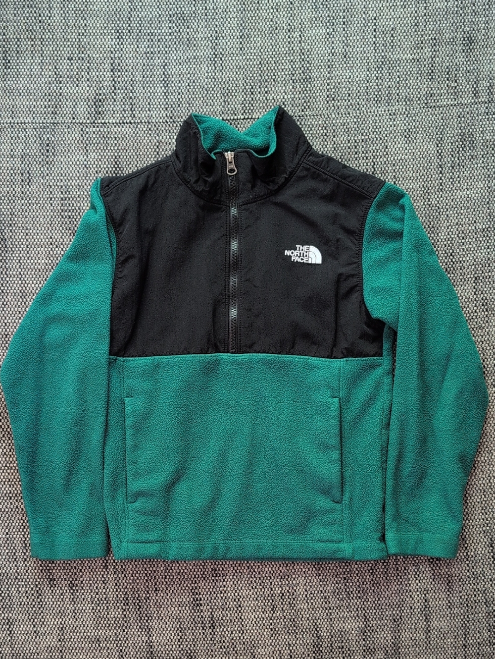 The North Face Green and Black Half-Zip Fleece Jacket